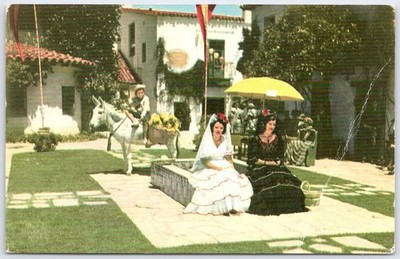 Vintage Santa Barbara Fiesta Spanish Costume Union Oil Postcard