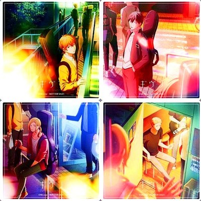 Set of 4 Group Square Acrylic Coasters Given Blu-ray BOX Animate Purc Japan U435