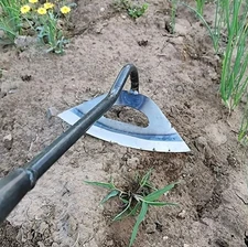1pc All-Steel Hardened Hollow Hoe Handheld Weeding Rake Rust-Resistant Tool