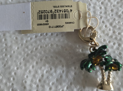 Fossil Charm Anhänger Palme grün goldfarben Natur JF00671710