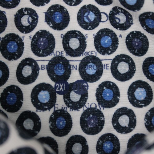 Stone Rose Shirt Mens 2XL XXL Blue/White Geometric AOP Short Sleeve Button Down - Picture 7 of 16