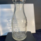 COOL VINTAGE 1-PINT DOLFINGERS DAIRIES GLASS w EMBOSSED LETTERS MILK BOTTLE
