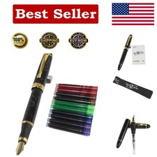 Luxurious Jinhao 450 Fountain Pen - White Nib & Colorful Ink Set Included