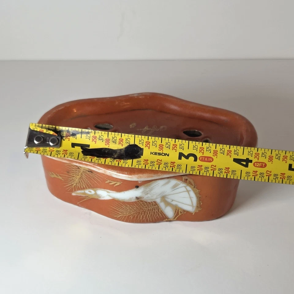 Antigua jaula china cubierta de porcelana para grillo/saltamontes naranja de 1860 Foto 3 de 4