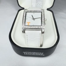 University of Tennessee Ladies Watch Leather Band Faux Diamond Dynamic Jewelry