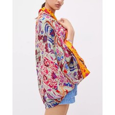 Anthropologie Multi Floral Cocoon Kimono One Size Boho Chic festival hippie