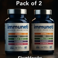 Immuneti Advanced Immune Defense 6-in-1 Vitamin C D3 Zinc Supplement (Pack of 2)