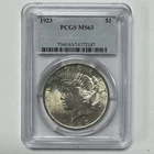 1923 Peace Silver Dollar PCGS MS63 – Blast White – Free Ship - Better Date
