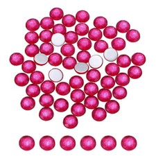 100Pcs Flat Back Round Acrylic Rhinestones,8mm SS40 Pink Crystal Rhinestones