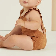 Rylee + Cru Arielle Swimsuit Baby Girls 3-6M Terracotta Ruffle One Piece UPF 50