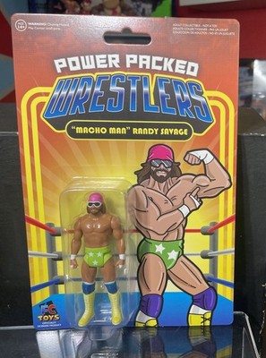 FC Toys Retro 3.75'' Power Packed Wrestlers Macho Man Randy Savage Figure Green