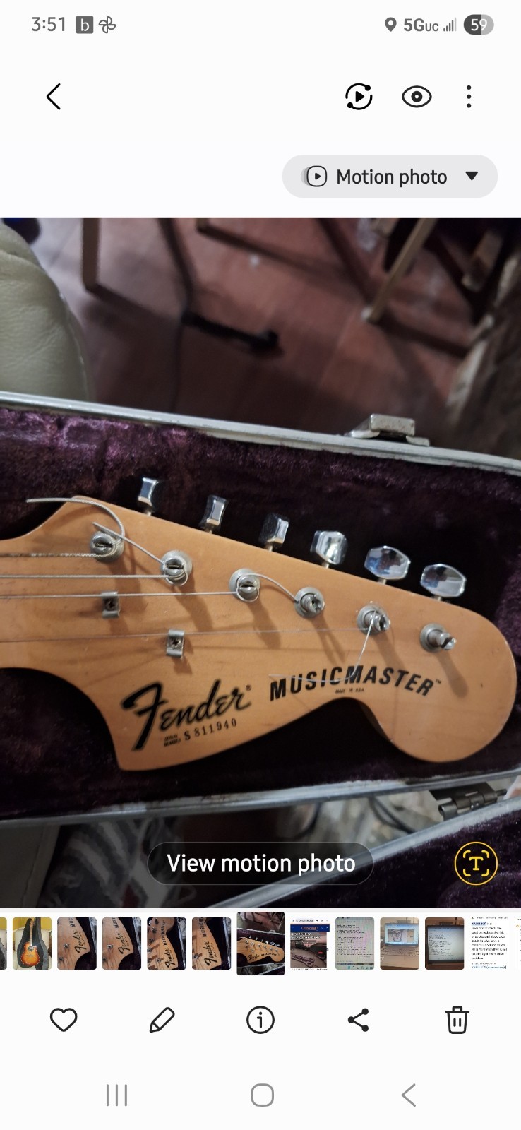 Red Fender Musicmaster 1978