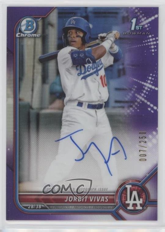 2022 Bowman Chrome Prospect Purple Refractor 7/250 Jorbit Vivas #CPA-JV Auto 0g4