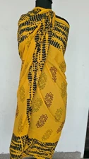 100% Cotton Sarong Coverup for Women Indian Hand Block Print Swimsuit Pareo Wrap