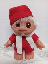 Vintage 1988 Thomas Dam Troll Doll Santa Elf Denmark 8” Marked