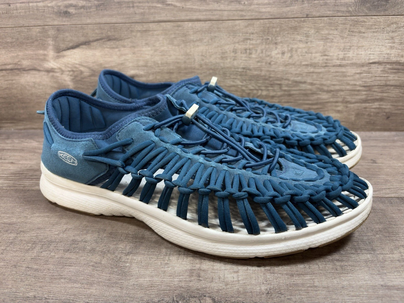 Keen Uneek O2 Sandals Outdoor Sneakers 2 Cord Woven Upper Blue Mens Size 12
