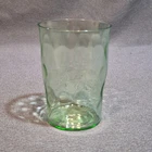 Vintage Uranium Green Depression Glass Tumbler Optic Honeycomb Tumbler 4"
