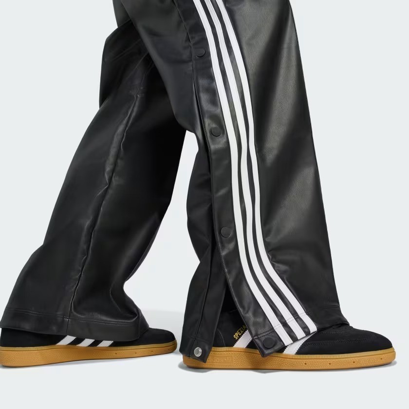 パンツ jeremy scott adidas bontages skirt pants adidas x Jeremy Scott Wide-Leg Faux Leather Pants Black