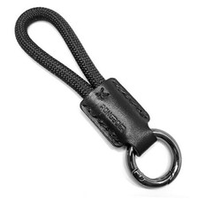 Handmade Cowhide Leather Short Keychain,Car Key Chain Black