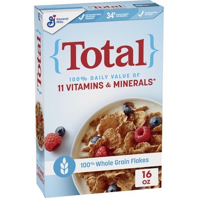 Total Breakfast Cereal, 100% Daily Value of 11 Vitamins 16 Ounce (Pack 1)