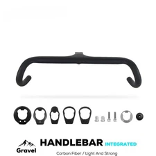 Full Carbon Fiber All Road Bike Integrated Handlebar for 28.6mm Fork Tube  