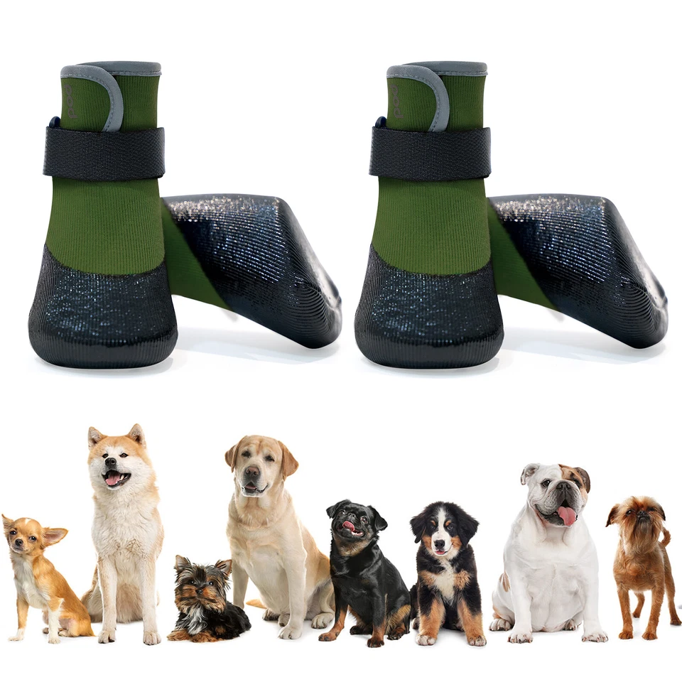 Zapatos impermeables para perros 4 piezas para botas grandes medianas protectores de patas invierno nevado Foto 4 de 4