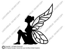 Fairy Sitting Decal Sticker Wings Car Laptop Whimsy Decor Dream Kids Girl Gift