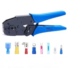 Crimping Tool Insulated Wire Crimper Pliers Connectors Ratcheting Butt Terminals
