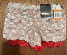 Body Culture Inc. Elegant Red  Beige  All Lace Hipster Size S/5, 2pack Beige