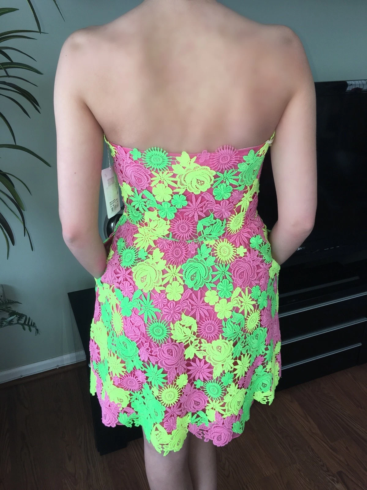 Abito vestito sexy cocktail pizzo floreale nuovo VALENTINO Guipure taglia 38 2 4 $6.685