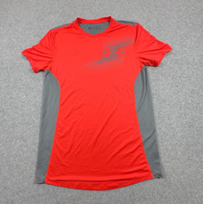 Under Armour Shirt Mens Small Pink Gray Vented Heat Gear Lightweight Fitted Tee