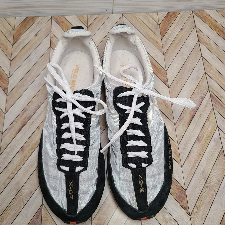 Vintage Polo Sport X-67 Women's White Black Sneakers Shoes Size 8.5 - Image 4 of 4