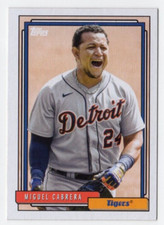 2021 Topps Update Series Miguel Cabrera #T92-19 Redux 1992 Detroit Tigers
