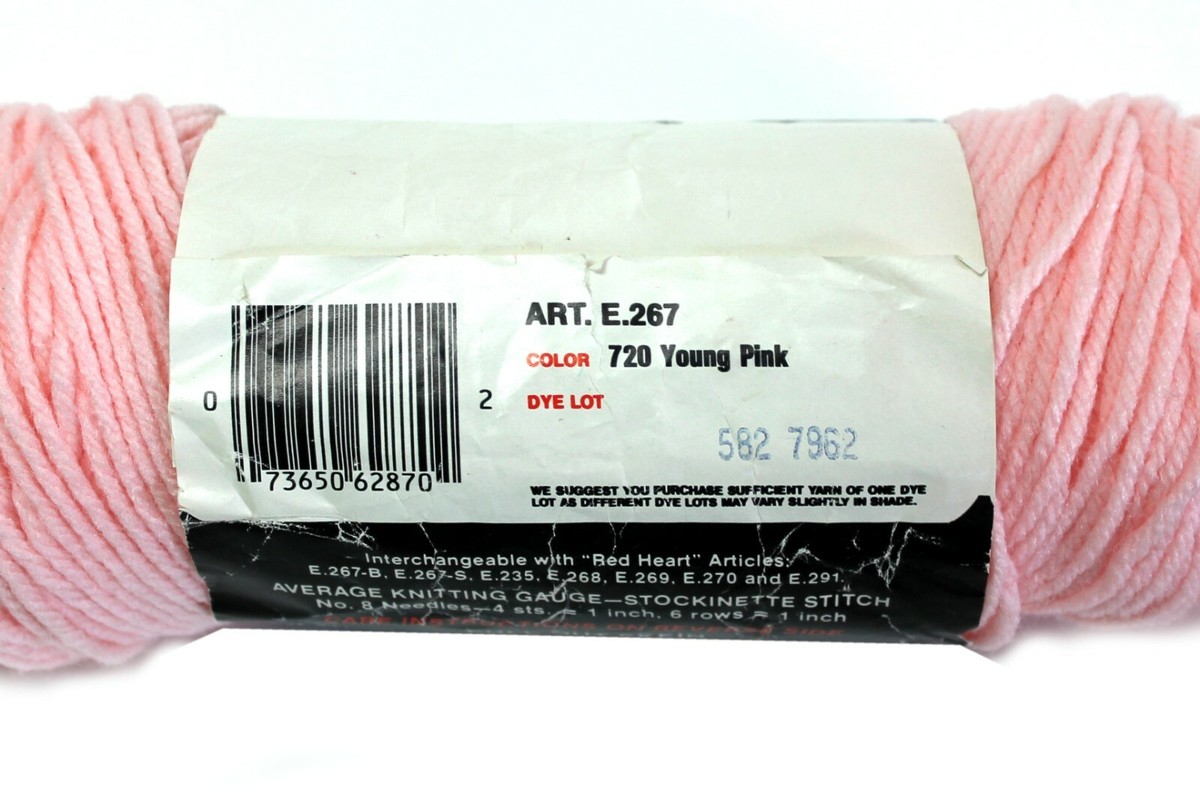 Red Heart Young Pink #720 Yarn Wintuk 3.5 oz ART E.267 Coats