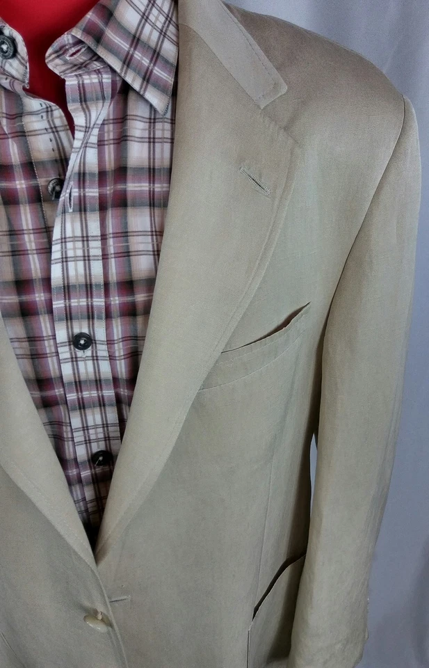 Blazer Coppley Tostado 42T 2btn Doble Ventilación 55% Seda 45% Lino  Foto 3 de 4