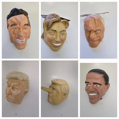 President Halloween Mask  LOT Of 8  Latex Disguise Politically Incorrect New 