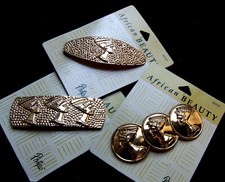Three hair barrettes good quality 1980s metallic NO US IMPORT FEES