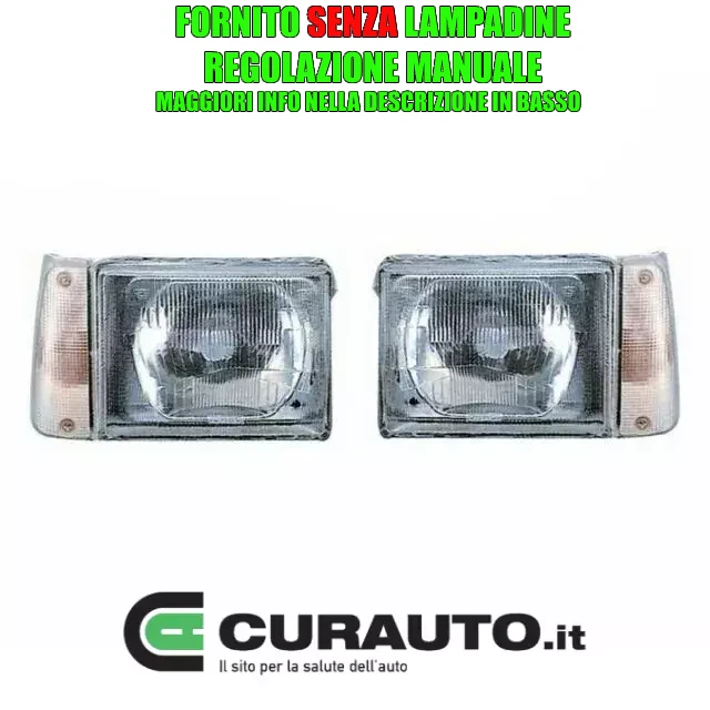 COPPIA FARO PROIETTORE  DX-SX PER FIAT PANDA 750/900/1.0 ANNO 85>86>AL<02 BIANCO - Immagine 2 di 4
