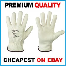 White Leather Gardening Gloves Thorn Proof Garden Work Driver Safety Glove