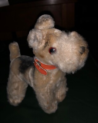 Vtg Airedale Terrier Dog 7” Plush Standing Made in Japan With Tag