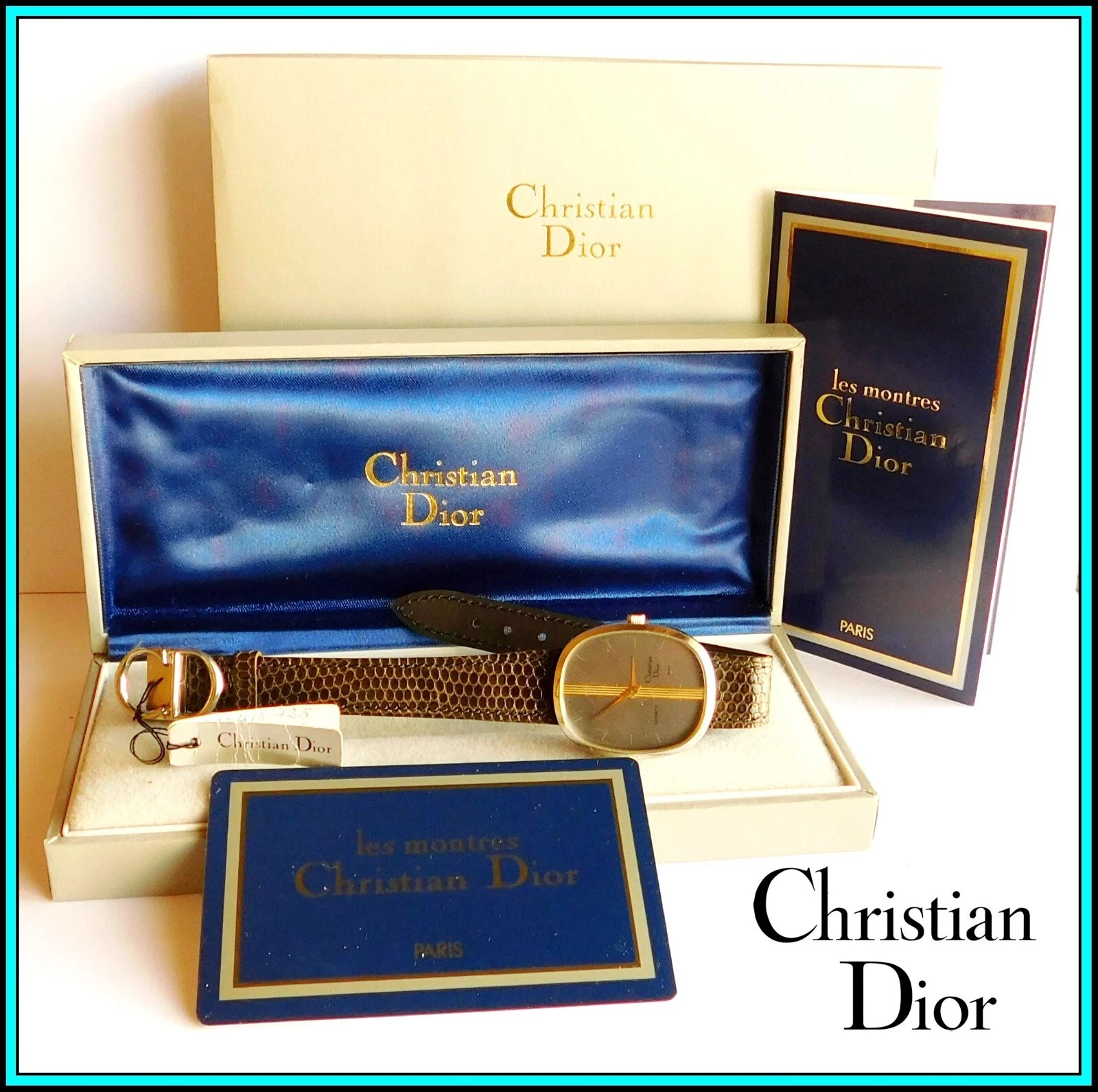 Montre QUARTZ UNISEXE ORIGINALE CHRISTIAN DIOR en acier inoxydable   Neuf ancien stock