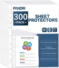 Sheet Protectors,  300 Pack Clear Heavy Duty Plastic Page Protectors Sheet Reinf