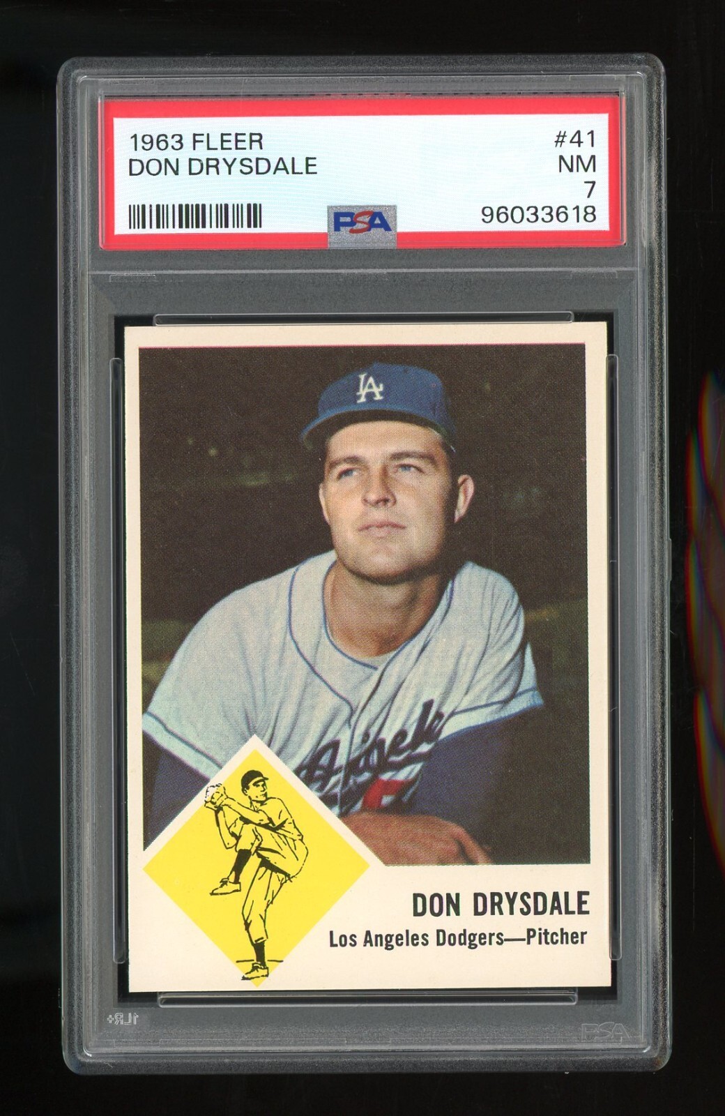 1963 Fleer #41 Don Drysdale PSA 7 NM #96033618
