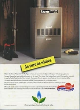 Vintage Magazine Page Ad Rheem Gas Furnace