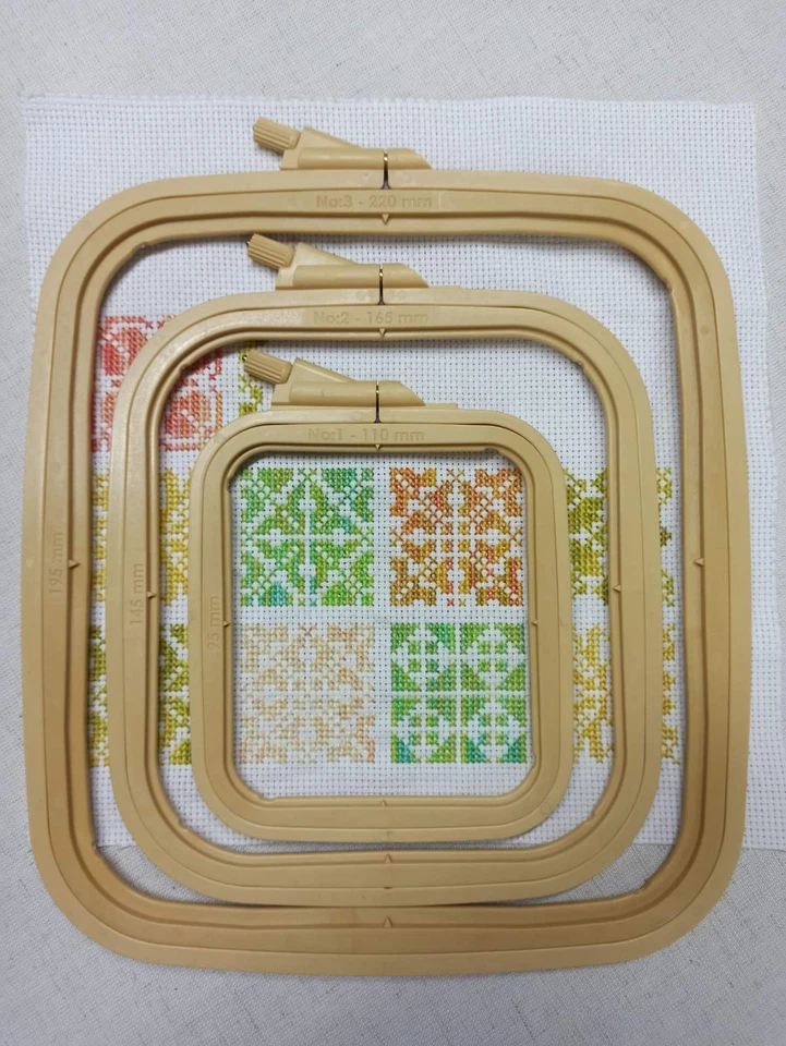Square Nurge Plastic Embroidery Hoops with Screw 8mm height - Image 3 of 4
