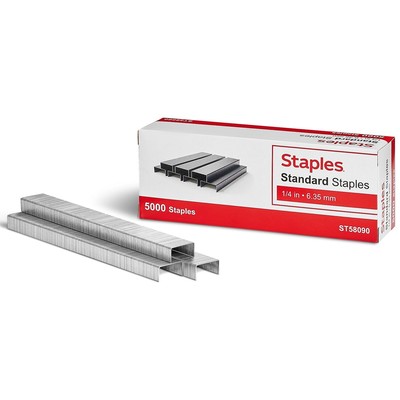TRU RED Standard Staples 1/4'' Leg Length 5000 Staples/Box TR58090