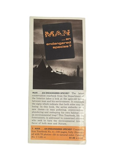 Homme ... une espèce menacée ? Brochure de conservation bon de commande vintage années 60 US - Photo 1/2