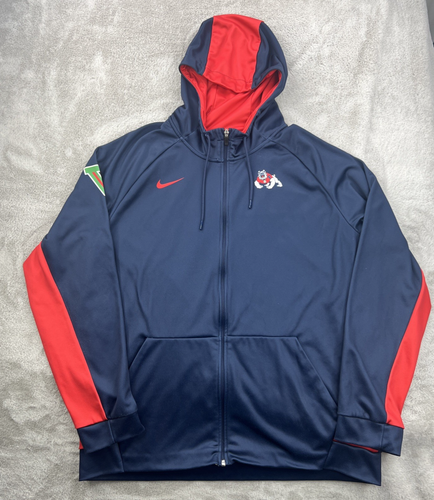 Fresno State Bulldogs Hoodie Mens XL Blue Nike Zip Up Sweatshirt FSU University