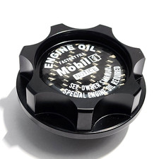 BLACK ENGINE OIL FILLER CAP CARBON FIBER MOBIL 1 FOR HOND CIVIC ACURA CRV JDM