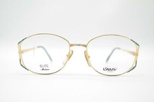 Vintage Lamy Elite 428 Gold Green Oval Glasses Eyeglass Frame NOS